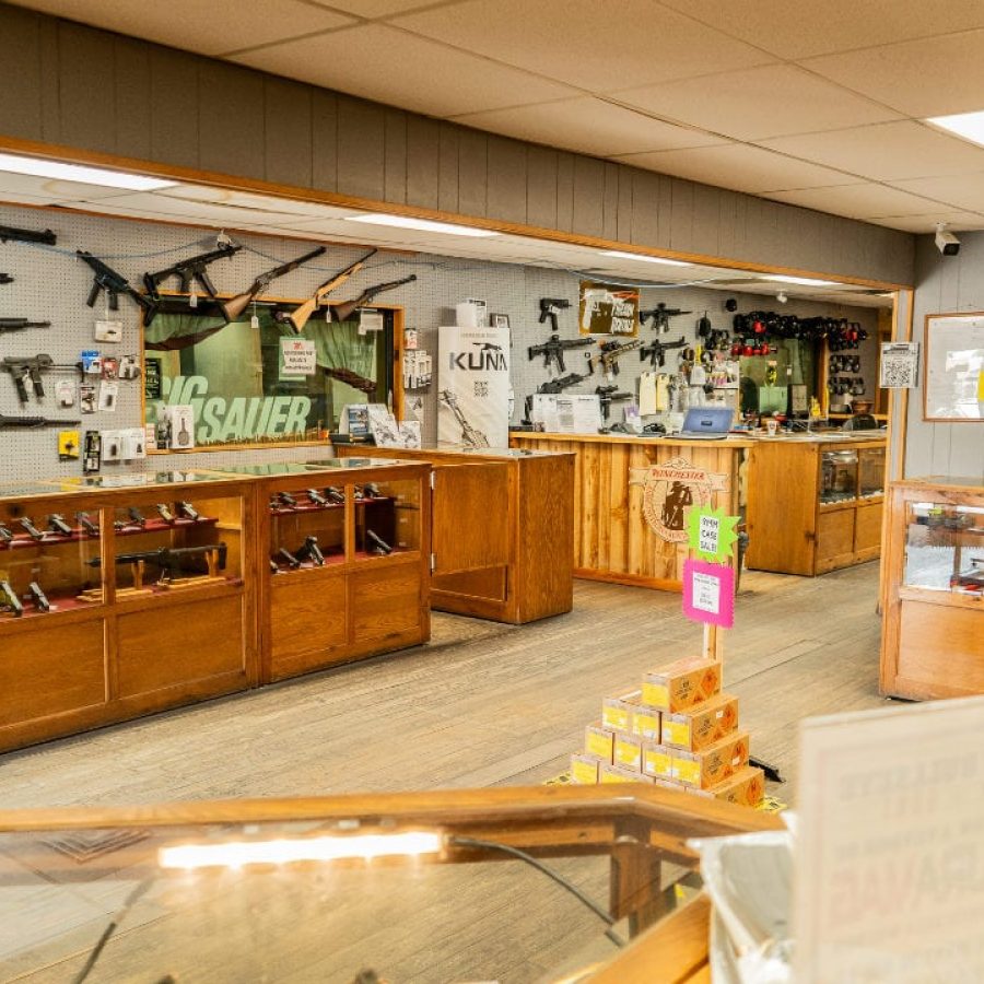 Inside of Bullseye Guns and Indoor Range store